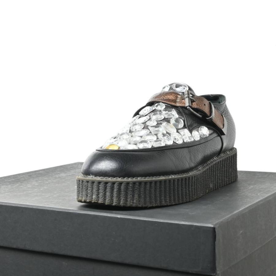 SONIA RYKIEL クリスタルビジュー レザー シューズ - ブラック ソニア 