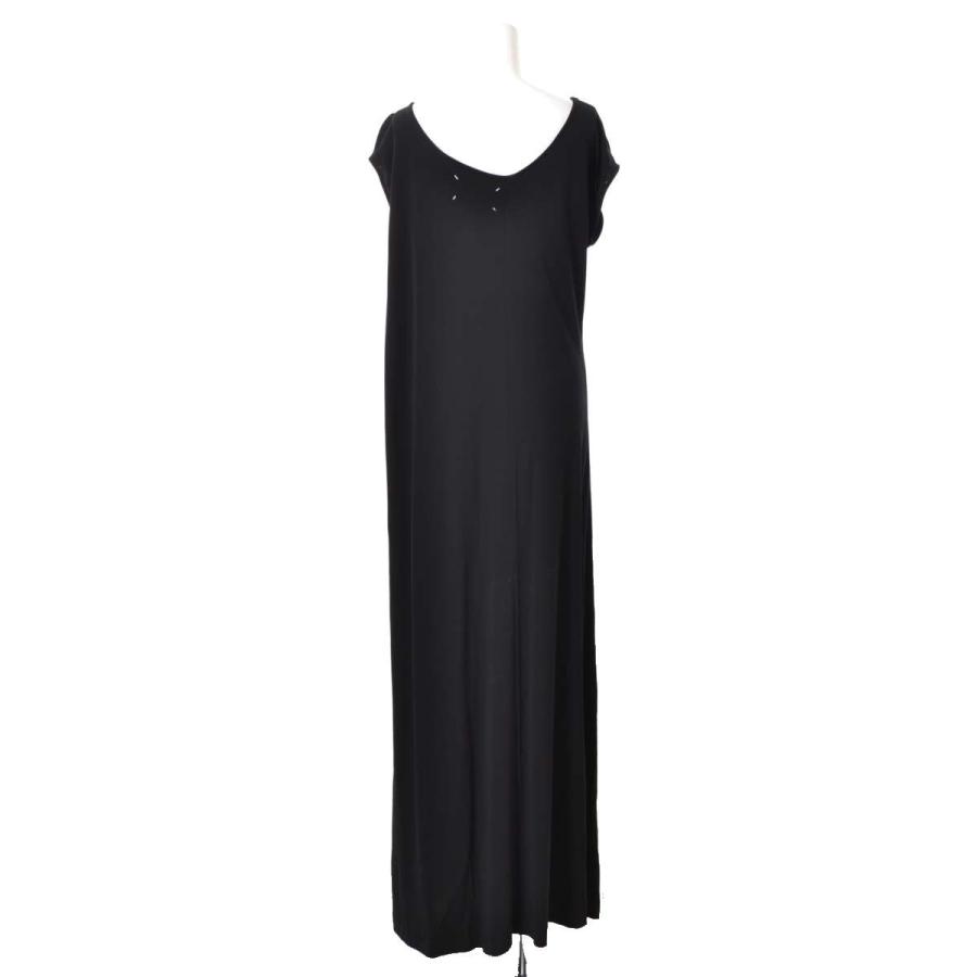 美品 Maison Margiela レーヨン ロング ドレス 40 ブラック メゾン 