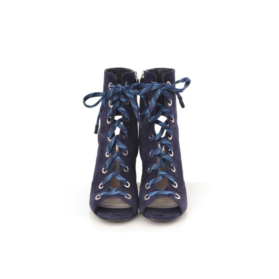 PRADA レースアップ スエード チャンキーヒール サンダル 36/23cm  