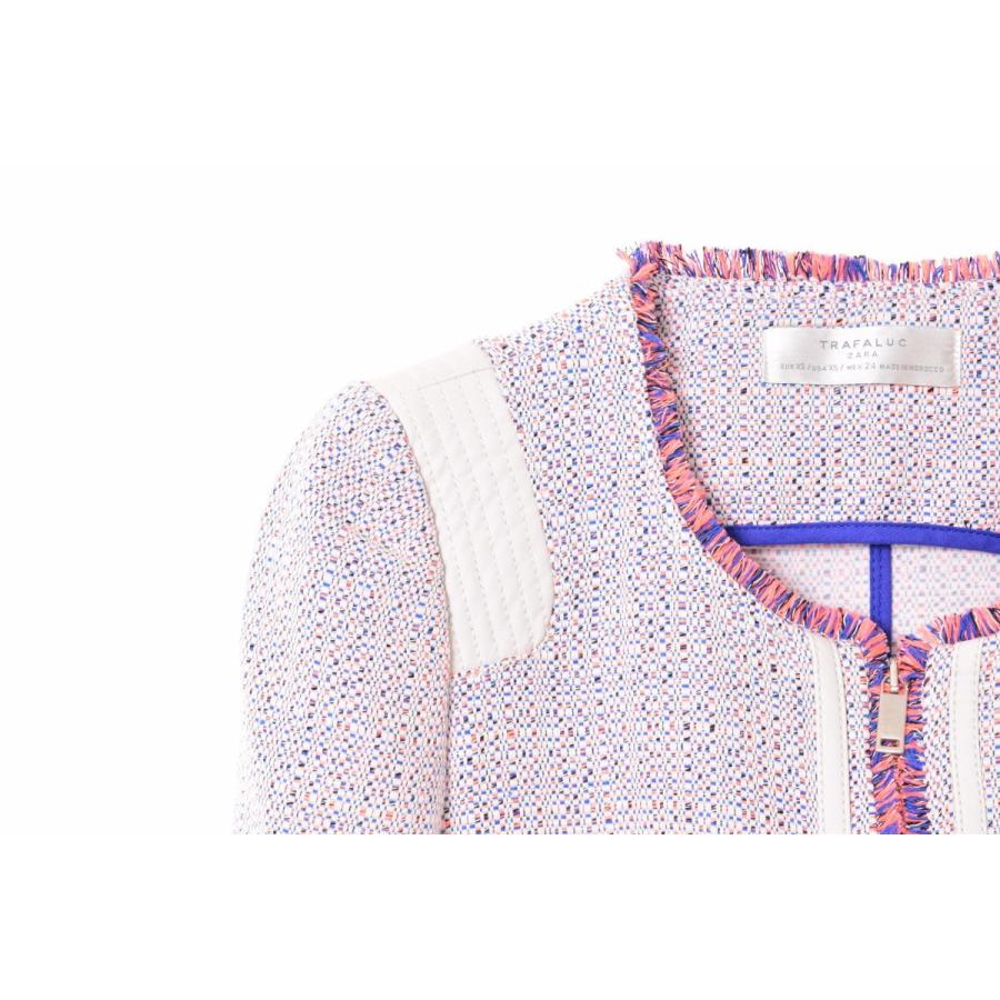 美品 Zara ノーカラー ジップ ツイードジャケット Xs ピンク ザラ Cycle Hearts 通販 Yahoo ショッピング