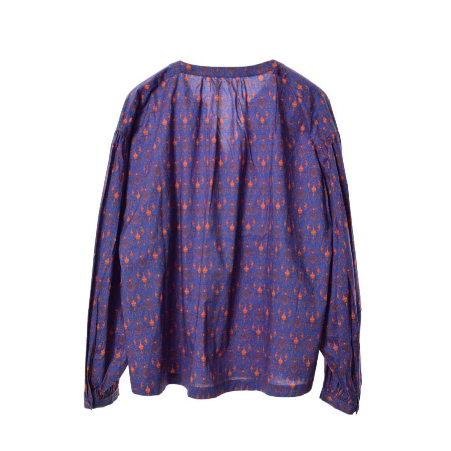 最安値挑戦 Dressterior リバティプリント コットン ブラウス 38 ブルー ドレステリア 送料無料 Audubonbranding Com