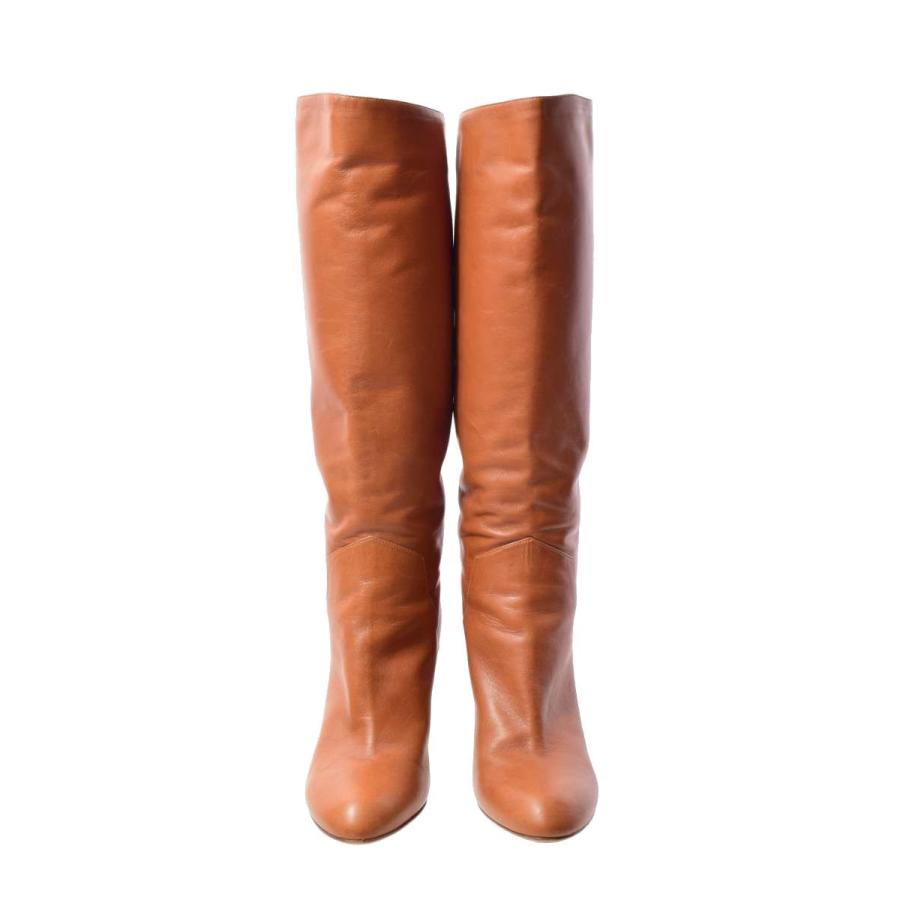 SERGIO ROSSI レザー ロング ブーツ 37.5 ブラウン セルジオロッシ