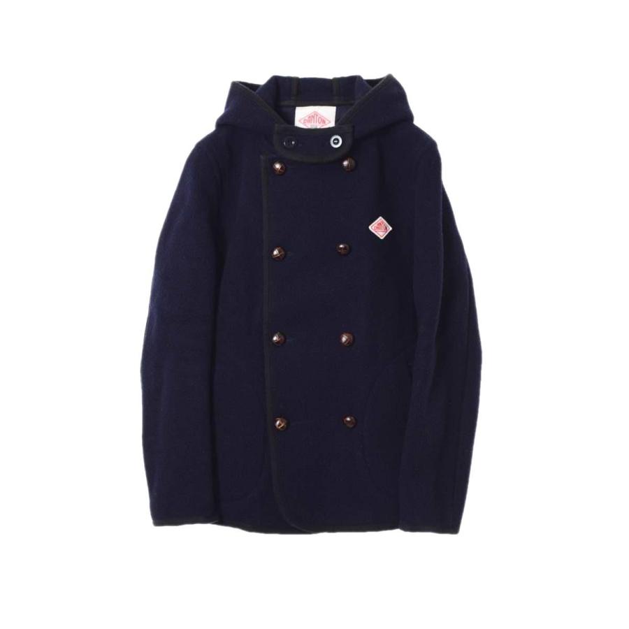 お試し価格 Kl4qachc95 レディース ダントン ネイビー 34 ジャケット ボタン ダブル フード ウールモッサー Danton ピーコート ダントン コート アウター