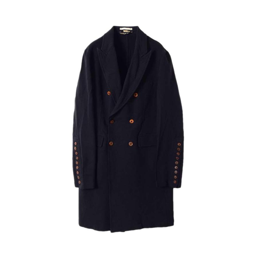 des GARCONS HOMME PLUS ポリ縮 ダブル ロング ジャケット S ブラック