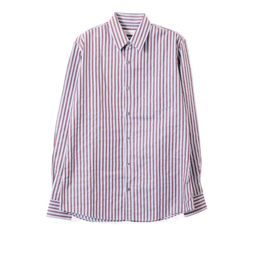 DRIES VAN NOTEN コットン ストライプ シャツ 46 ブルー ドリスヴァン 