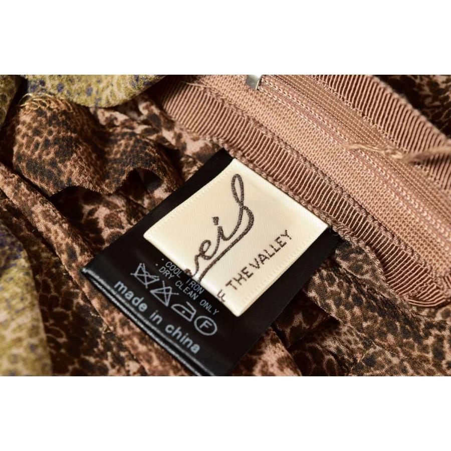 MUVEIL 美品 パイソン柄 ベルト付 ワンピース 36 ブラウン ミュベール 
