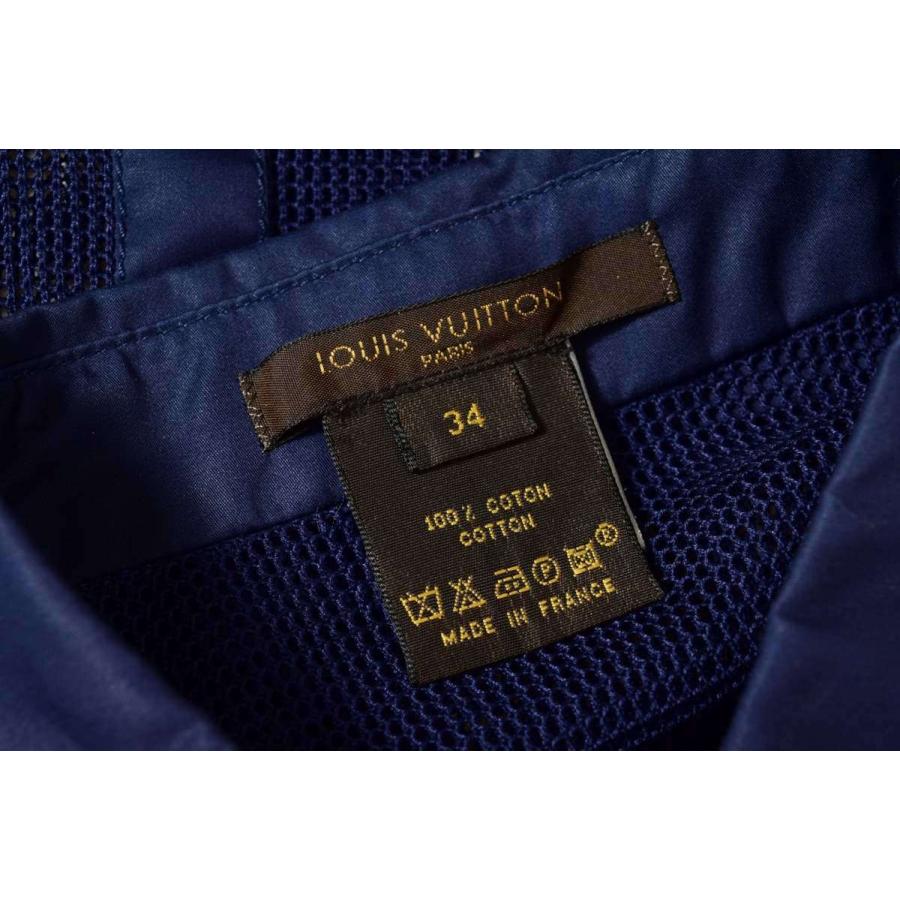 美品 LOUIS VUITTON コットン メッシュ シャツジャケット 34 ネイビー