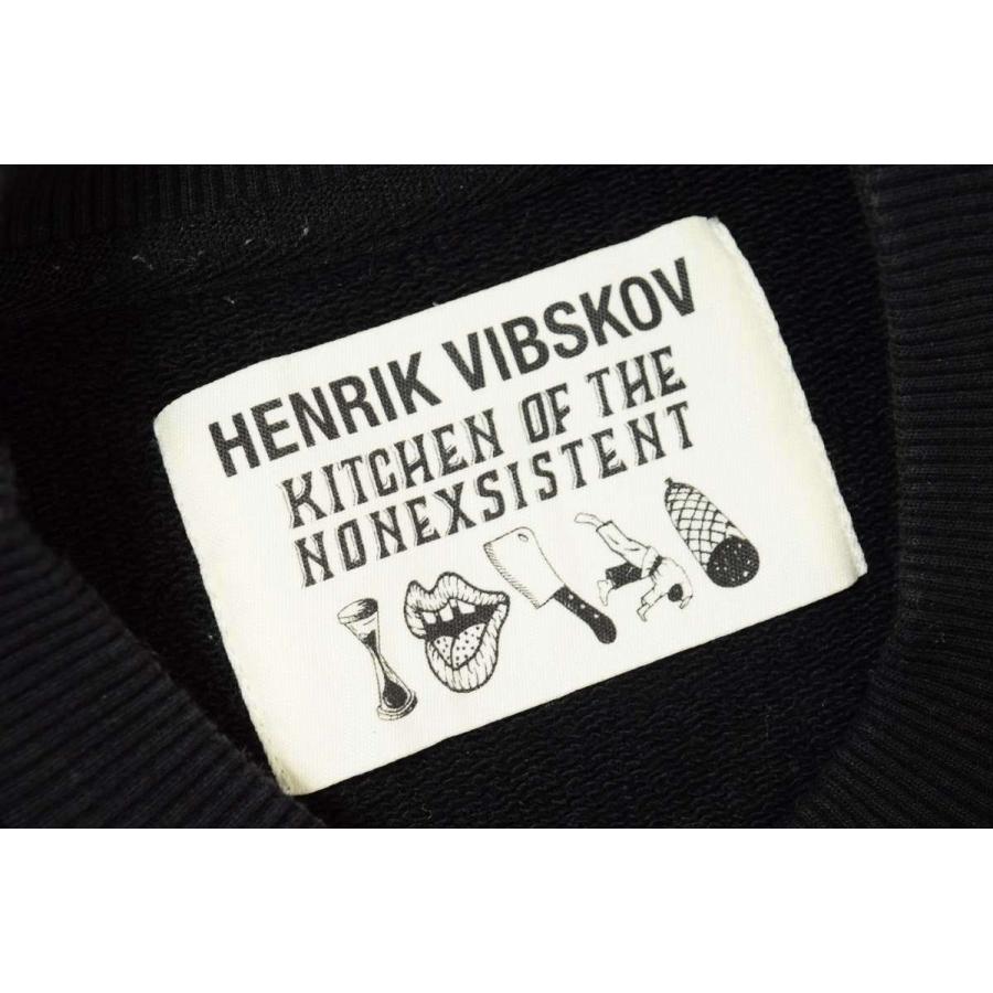 HENRIK VIBSKOV Instant SALAMI プリントスウェット S ブラック 