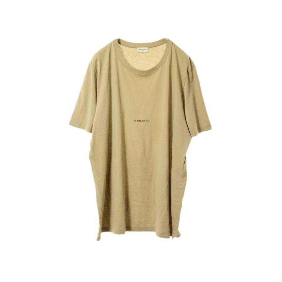 美品 Saint Laurent Paris ロゴプリント Tシャツ XXL オリーブ サン ...