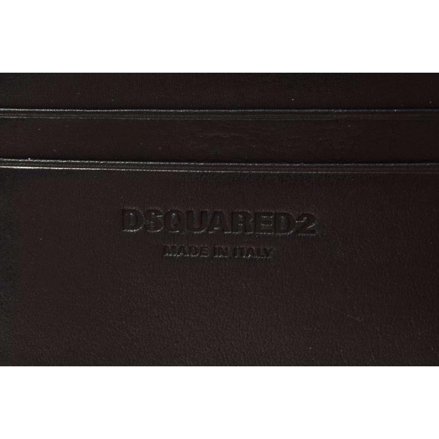 ディースクエアード ICON カードケース 名刺入れ レザー 黒 DSQUARED2（ディースクエアード） 未使用 DSQUARED2 ICON プリント 二