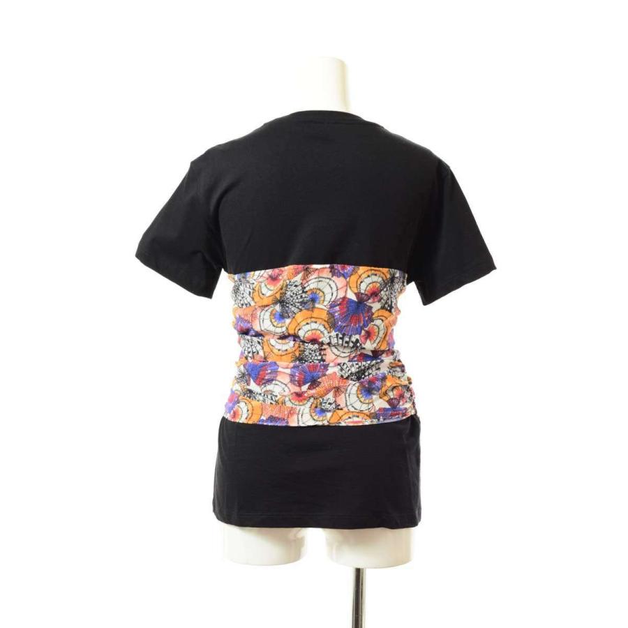 美品 EMILIO PUCCI シルクパーツ ドッキング Tシャツ M ブラック  