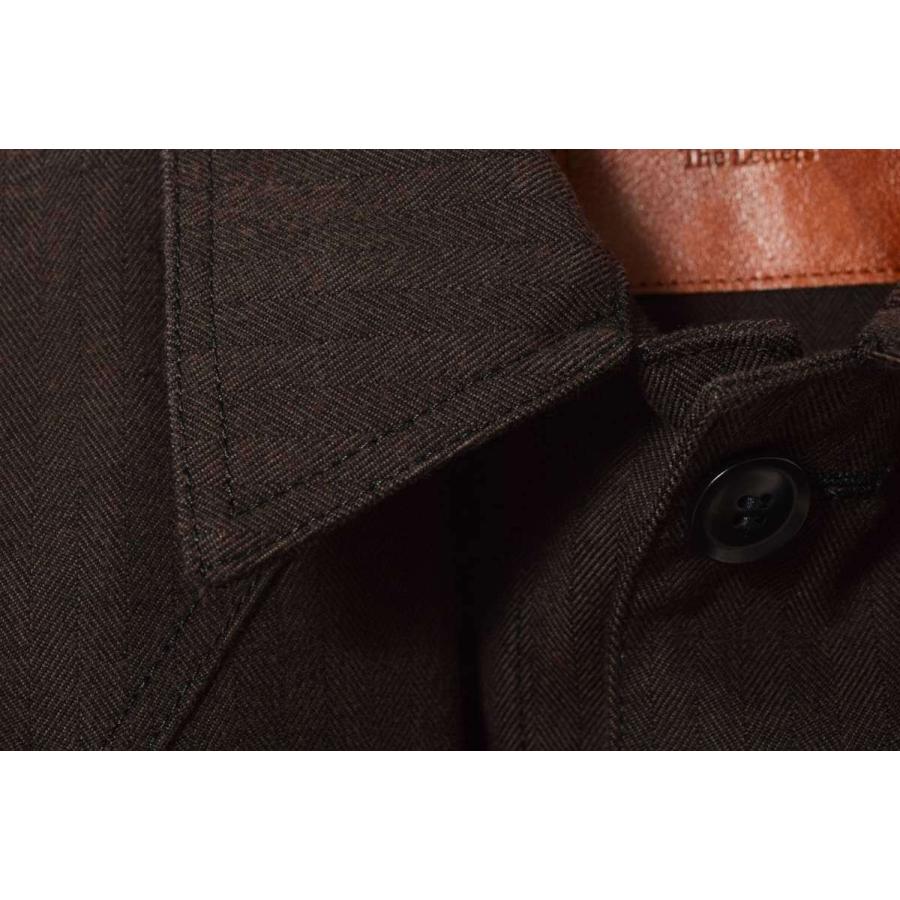 The Letters レターズ ウエスタンカッティングシャツ ブラウン L The Letters（レターズ） カットオフ星座風シャツ（カジュアルシャツ