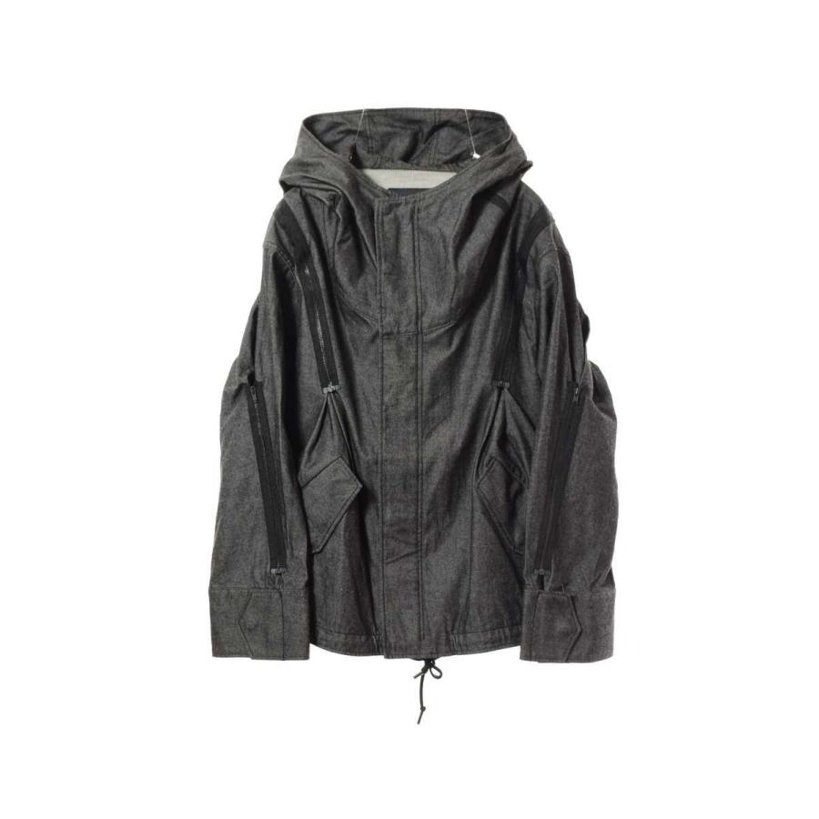 ALMOSTBLACK 未使用 デニム ジップ ジャケット 1 ブラック オール 