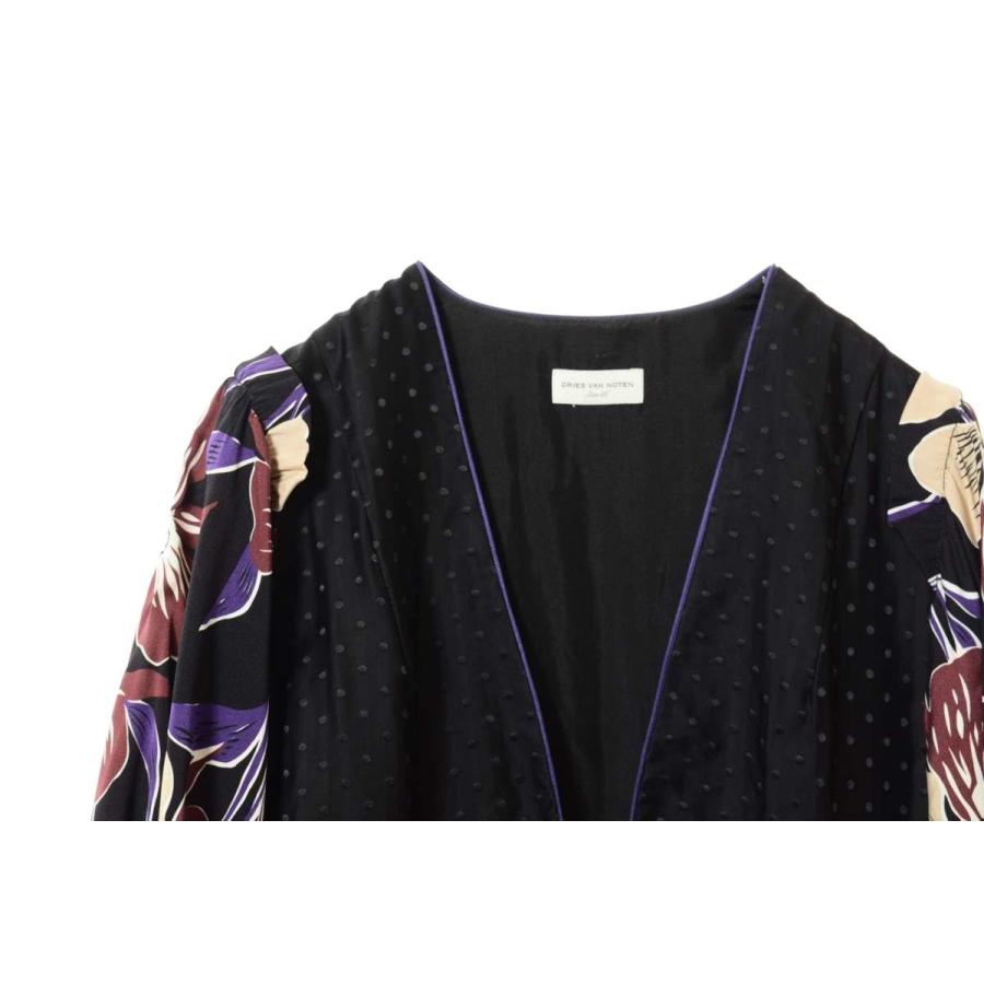DRIES VAN NOTEN プリント切替 ドット ロング ドレス ワンピース DRIES VAN NOTEN プリント切替 ドット ロング ドレス ワンピース