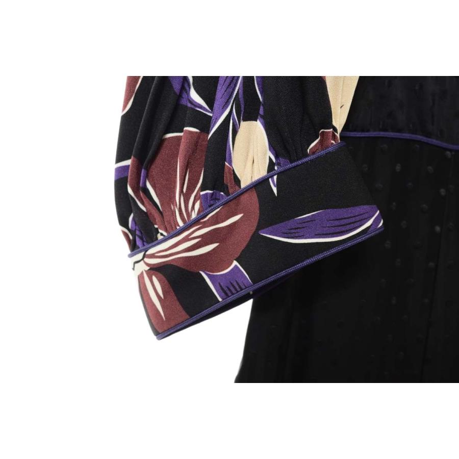DRIES VAN NOTEN プリント切替 ドット ロング ドレス ワンピース DRIES VAN NOTEN プリント切替 ドット ロング ドレス ワンピース