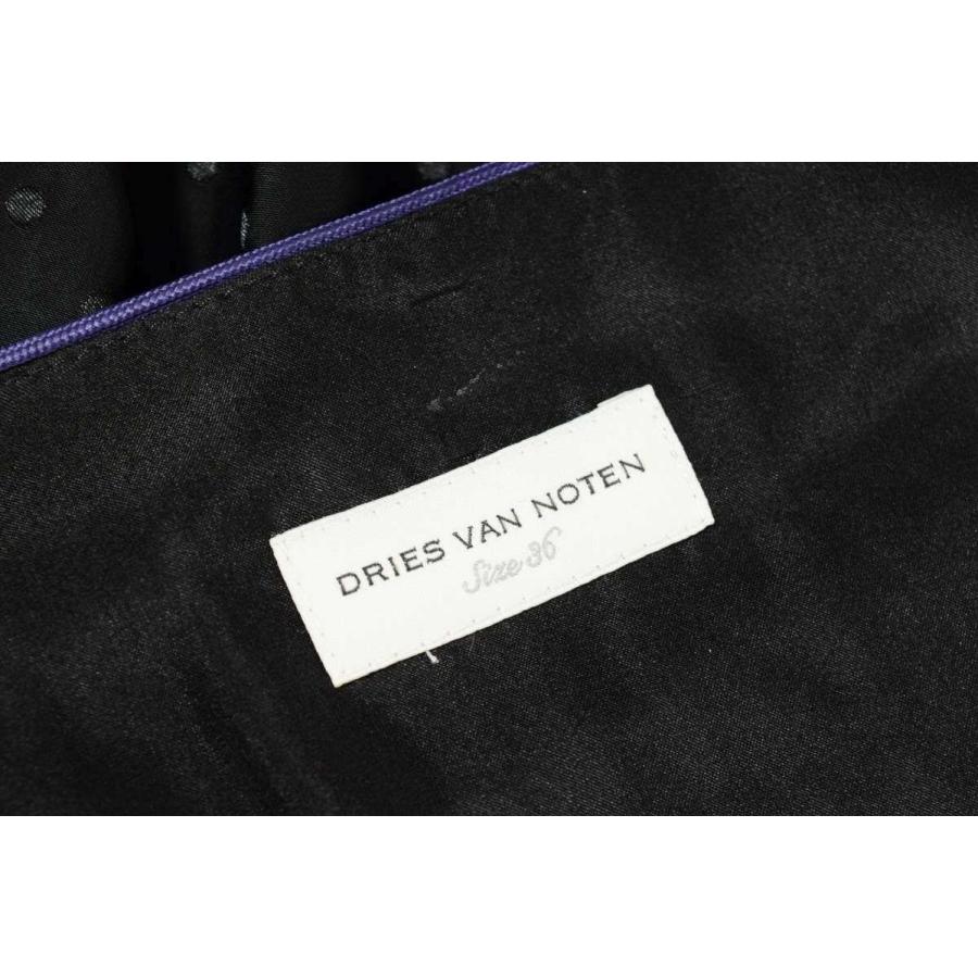 DRIES VAN NOTEN プリント切替 ドット ロング ドレス ワンピース 36