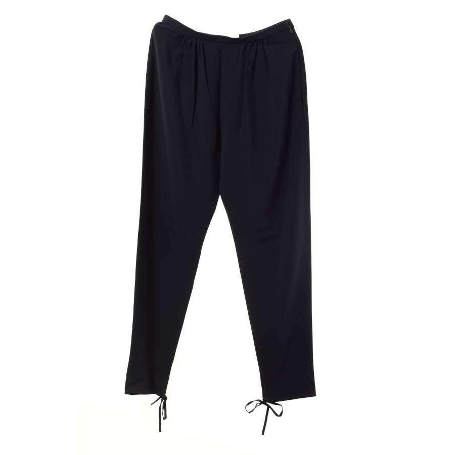 未使用 Chloe シルク混 リラックス パンツ 36 ネイビー クロエ KL4CQBPA49
