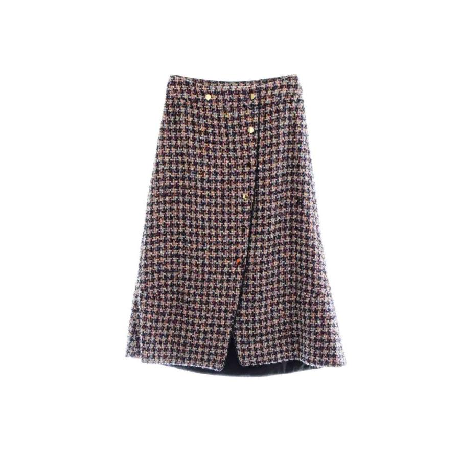 美品 Rumche シルク混 ツイード セットアップ F/S マルチ ラム・シェ 