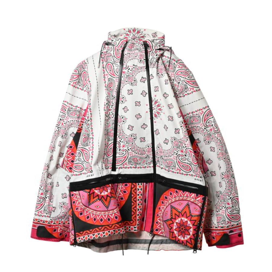 sacai 未使用 Sacai バンダナ プリント ブルゾン 3 ホワイト サカイ 