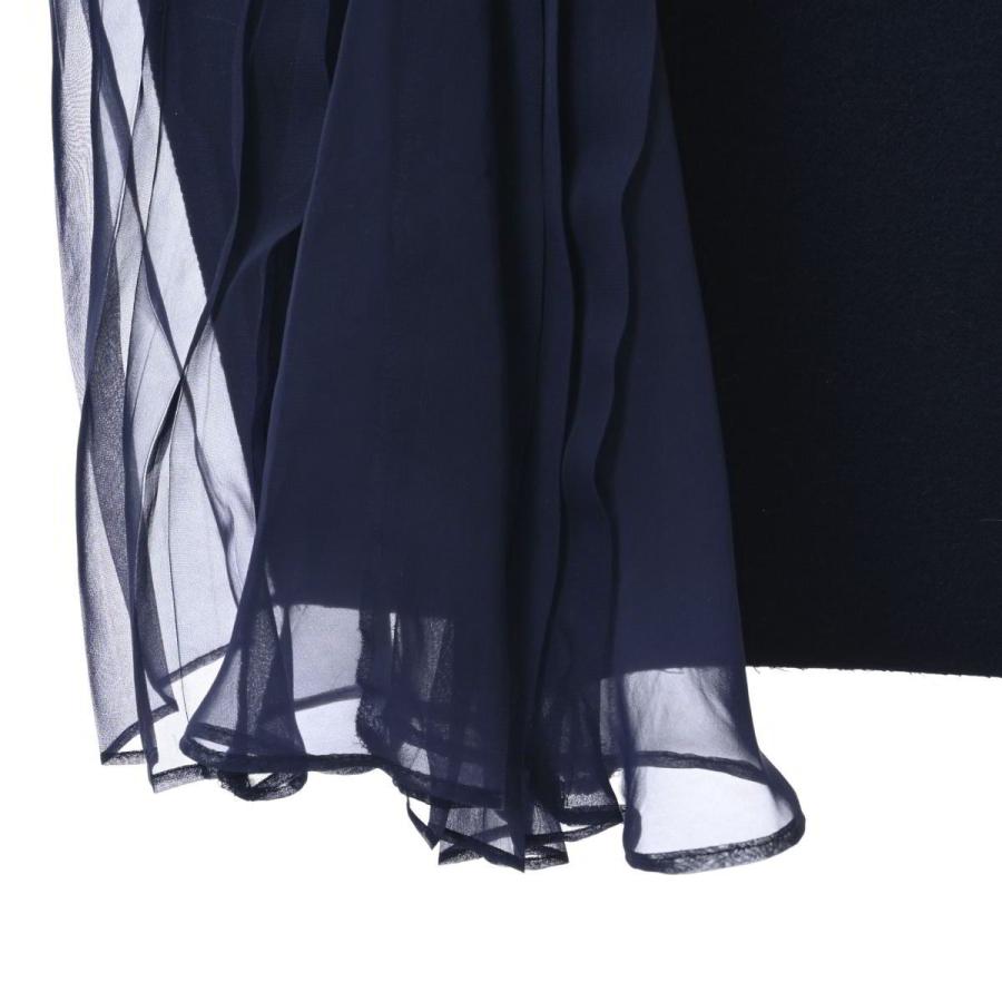 美品 Sacai ドッキング プリーツ スカート 1 ネイビー サカイ  