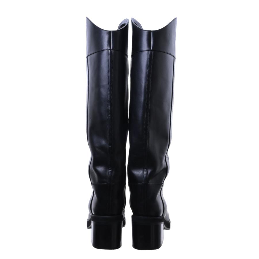 JIMMY CHOO TONYA 70 レザー ロング ブーツ 38 ブラック ジミーチュウ 