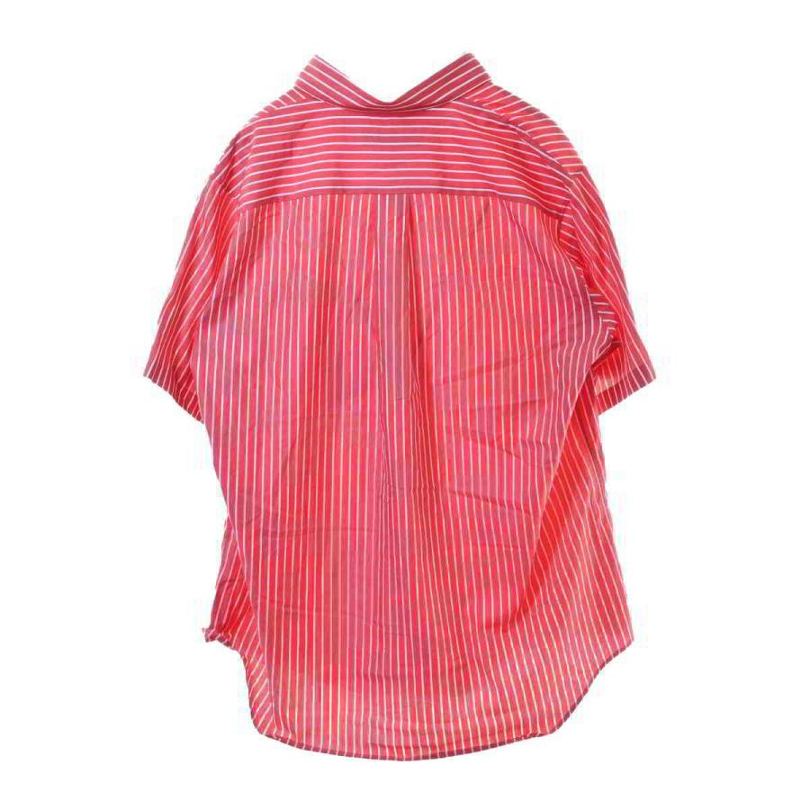 BALENCIAGA 美品 コットン ストライプ 半袖シャツ 39 レッド 