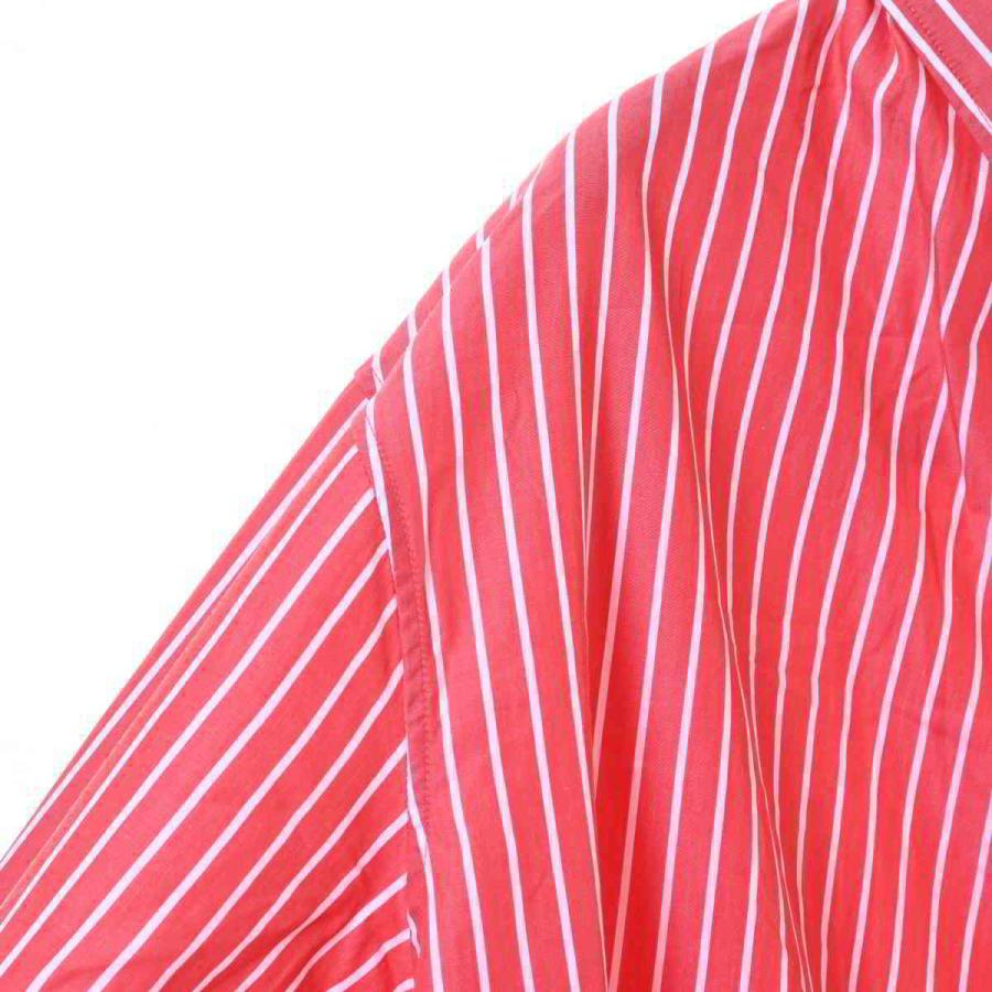 BALENCIAGA 美品 コットン ストライプ 半袖シャツ 39 レッド 