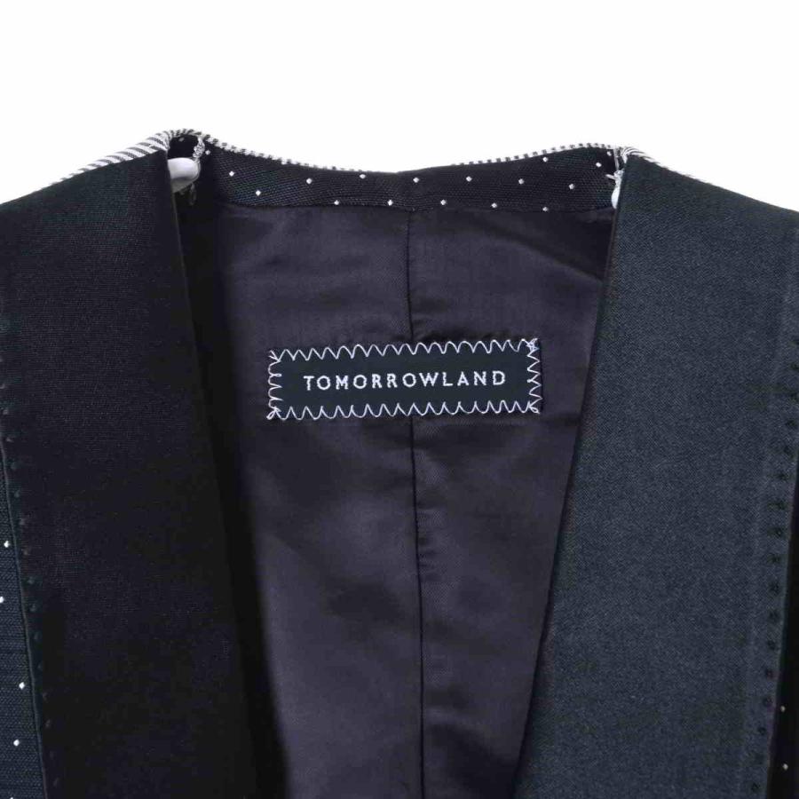 TOMORROWLAND BOYS&GIRLS 美品 ドット柄 シルク ジレ 44 ブラック 