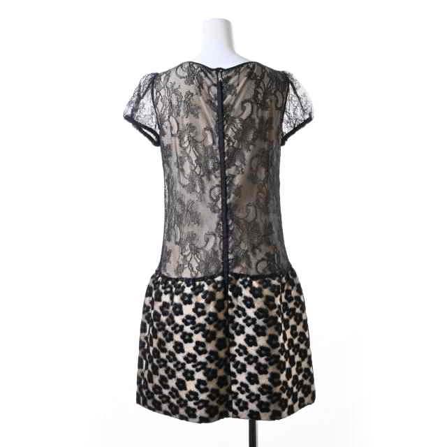 美品 RED VALENTINO レース切替ドレスワンピース 38 ブラック レッド 美品 RED VALENTINO レース切替ドレスワンピース 38 ブラック レッド