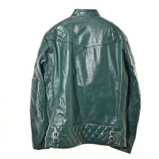 ROTAR 美品 カウレザー ダブル ライダースジャケット XL グリーン 