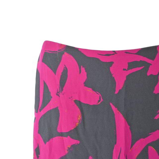 美品 DRIES VAN NOTEN プリント シルク スカート 34 ピンク ドリス  