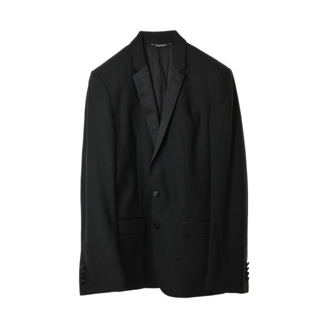 美品 DOLCE&GABBANA シルク混 タキシード セットアップ スーツ 46/46 