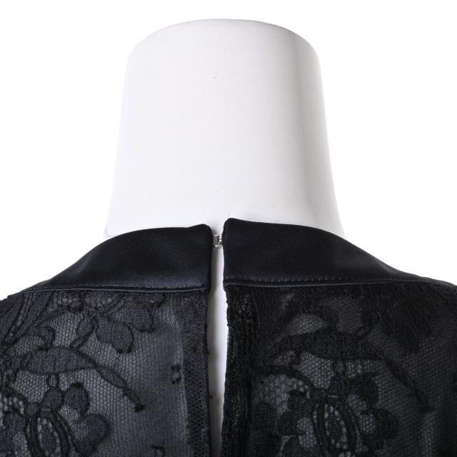 sacai 美品 Sacai レース切替 シルク混 ドレス ワンピース 2 ブラック 