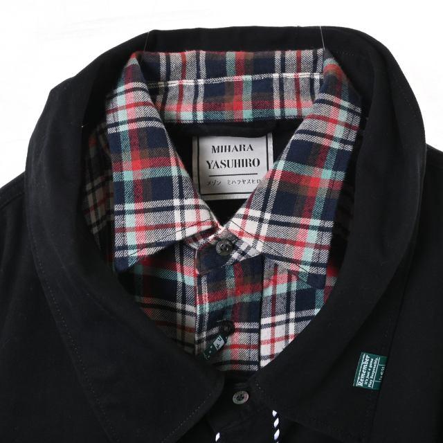 美品 MIHARA YASUHIRO レイヤード ウエスタン シャツ 48 ブラック 