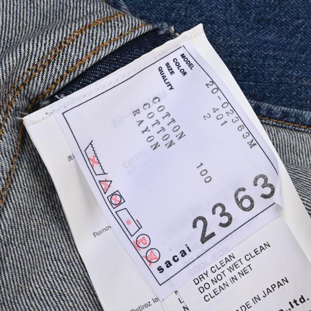sacai 美品 Sacai 装飾 デニム ジャケット 2 ブルー サカイ KL4CHUA289 