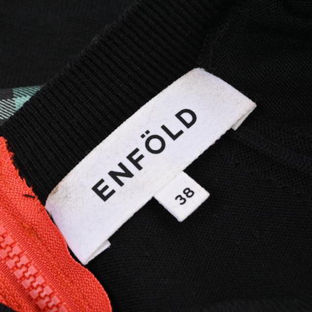 ENFOLD（エンフォルド） コンビ プルオーバー ニット 38 ブラック 
