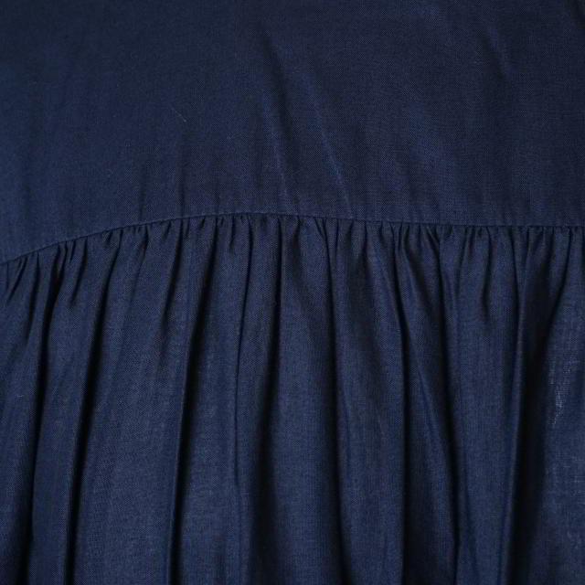 Merlette for TOMORROWLAND ギャザー コットン ワンピース XS ネイビー  