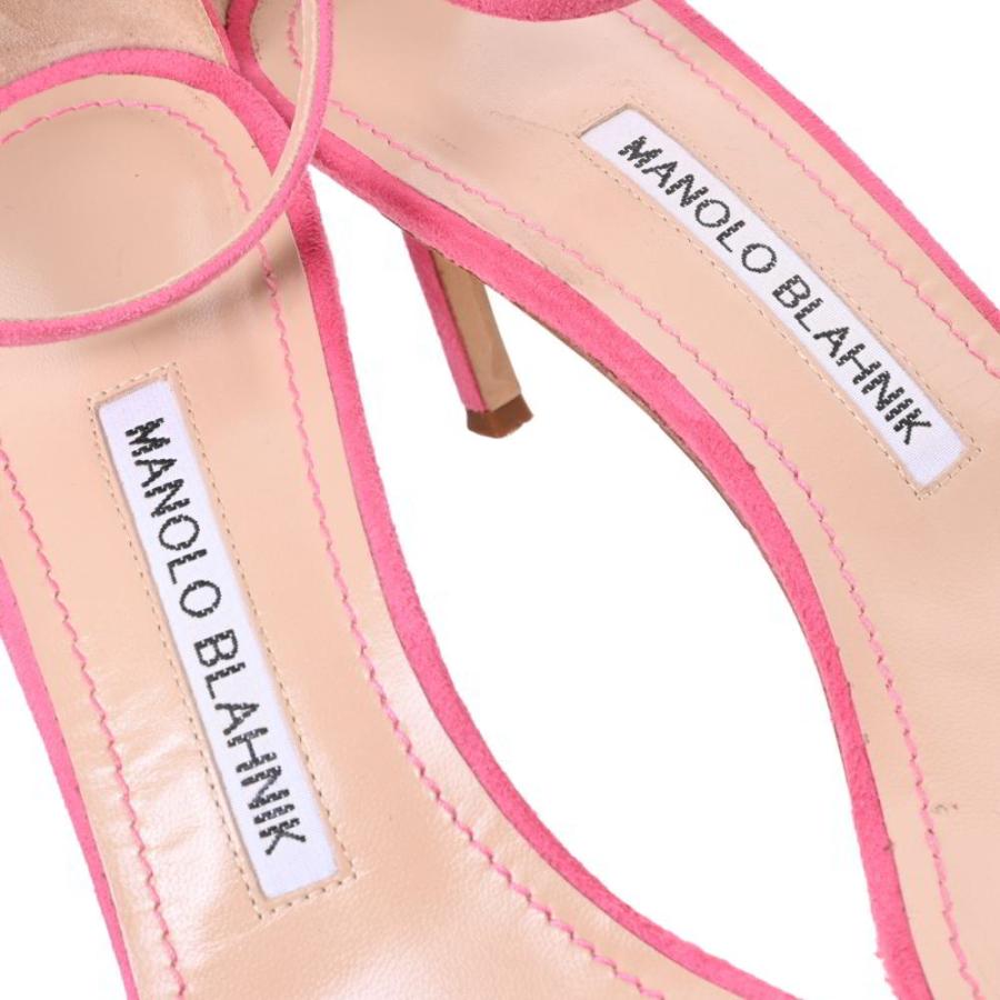 美品 Manolo Blahnik カオス スエード アンクルストラップ サンダル 37