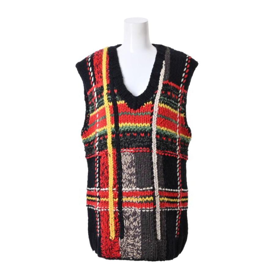 DRIES VAN NOTEN 編み込み ウール混 ニット ベスト L マルチ ドリス 
