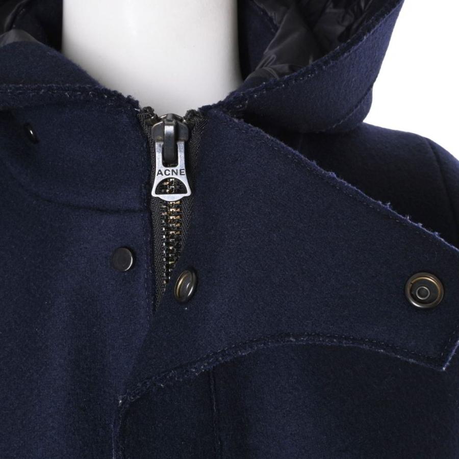 ACNE STUDIOS MILTON ウール ジップアップ コート 46 ネイビー アクネ 