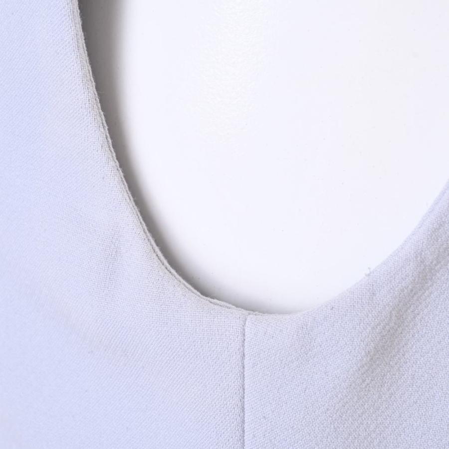 YOKO CHAN スリットネック ノースリーブ ワンピース 36 ライトブルー  