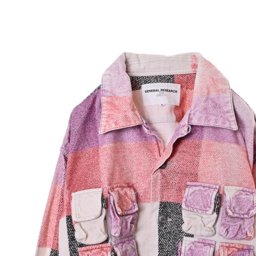 美品 General Reserch パラサイトポケット チェック ネル シャツ M