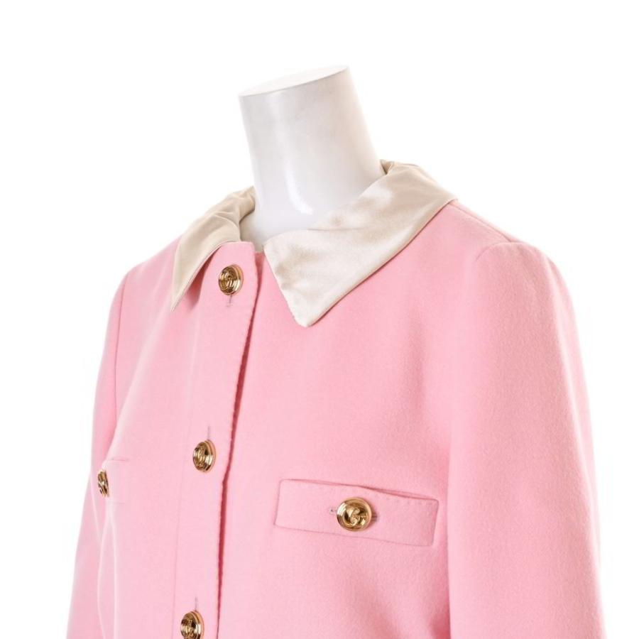 GUCCI 未使用 リボン付き ウール コート 38 ピンク グッチ KL4BKSKB16 
