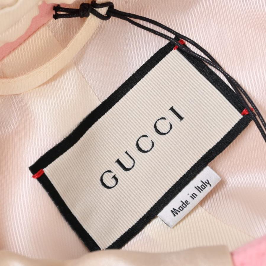 GUCCI 未使用 リボン付き ウール コート 38 ピンク グッチ KL4BKSKB16 