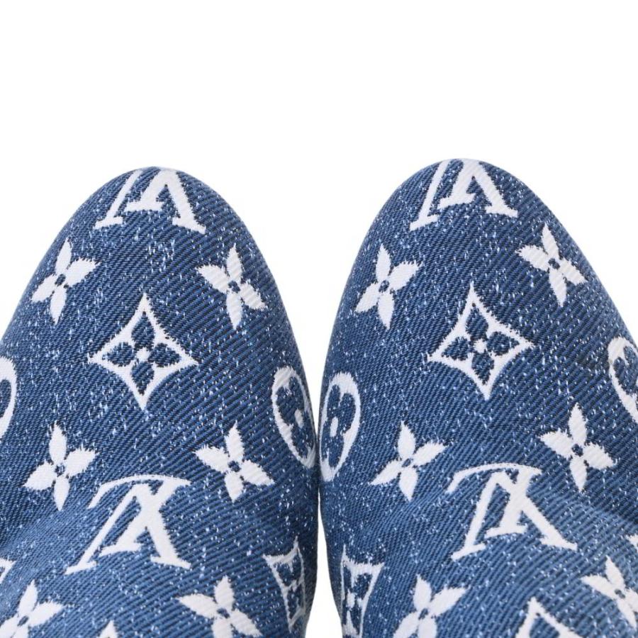 LOUIS VUITTON シルエットライン アンクルブーツ モノグラム デニム 