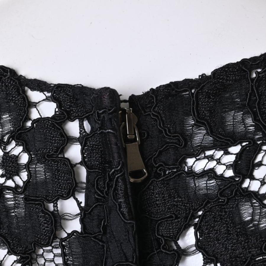 美品 DOLCE&GABBANA レース切替 ドレスワンピース 36 ブラック 