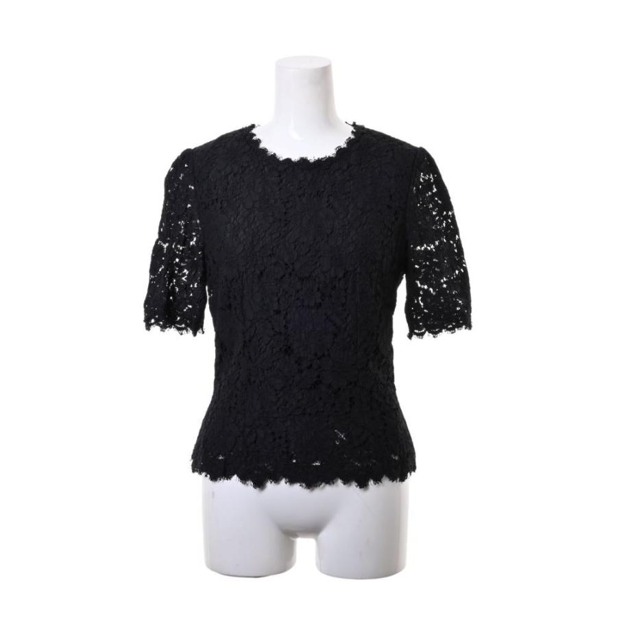 DOLCE&GABBANA レース トップス 42 ブラック ドルチェアンドガッバーナ 