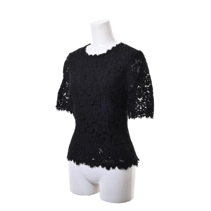 DOLCE&GABBANA レース トップス 42 ブラック ドルチェアンドガッバーナ 