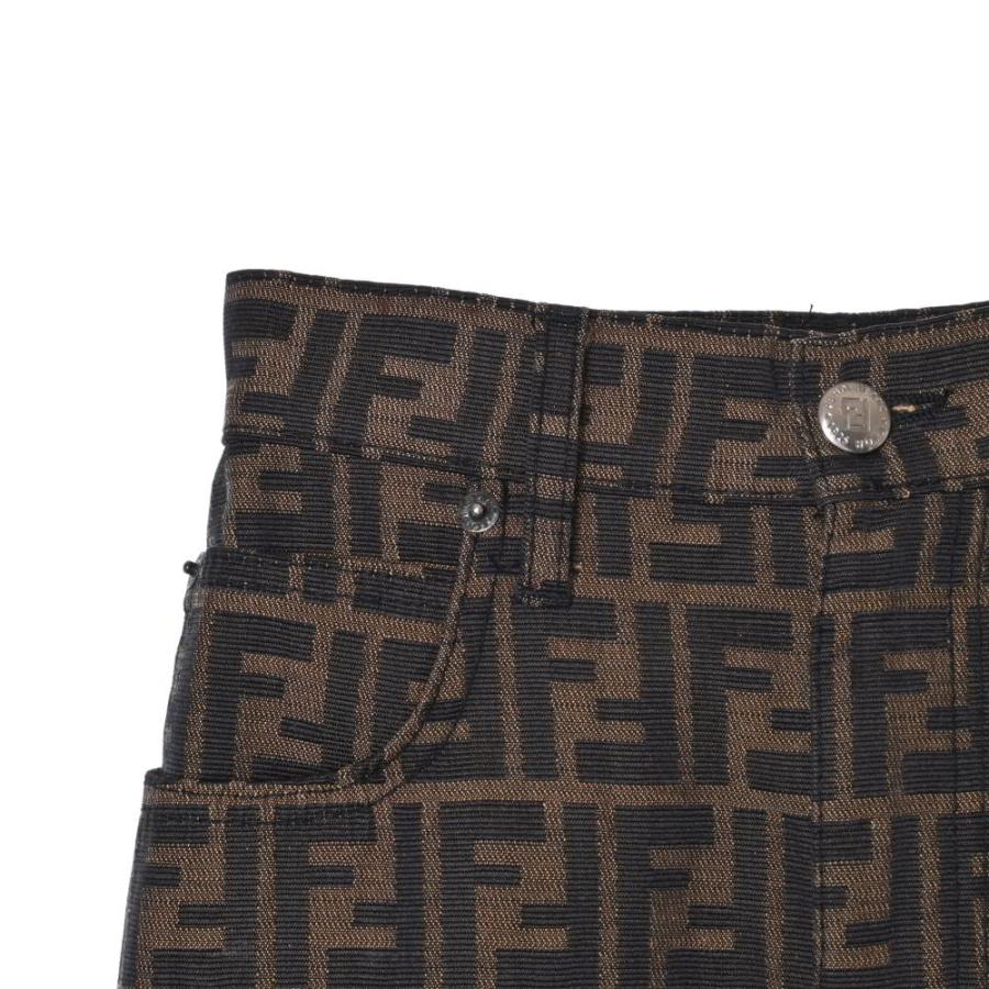 美品 FENDI ヴィンテージ ズッカ柄 コットン混 スカート 38 ブラウン  
