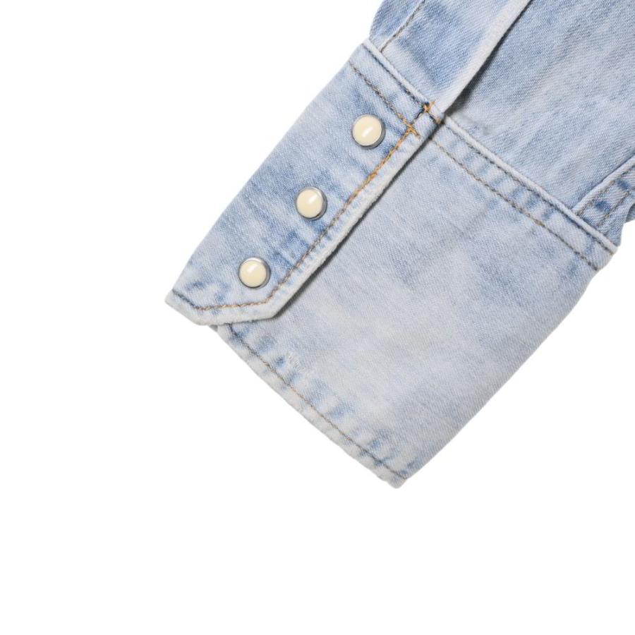 DSQUARED2 ブリーチ加工 デニム ウエスタンシャツ 42 ブルー ディー 